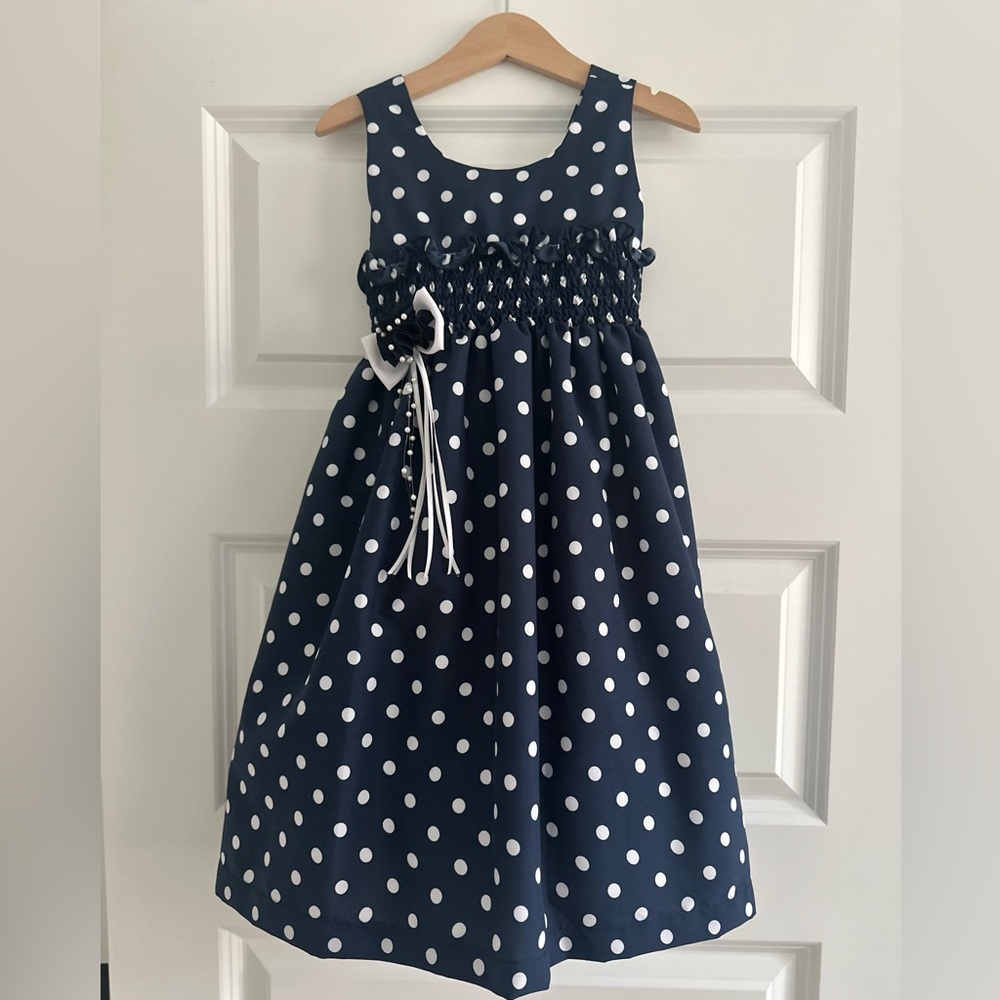 Adorable Navy and white polka dot dress! New with tags!
